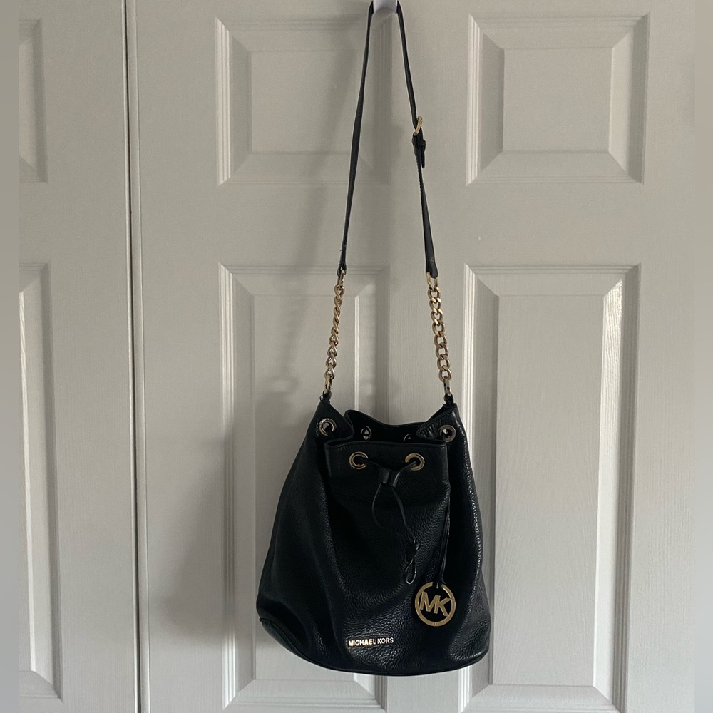 Michael Kors black leather crossbody /shoulder bag- Medium size